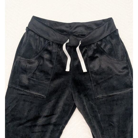 Black Velour Girl's Joggers Size S (6/7) - Picture 2 of 6